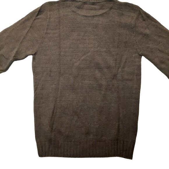 Dark Brown Vintage 1940s-1950s Crew Neck Long Sleeve Knit Sweater - Picture 7 of 8